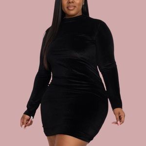 Plussize Velour Bodycon Dress